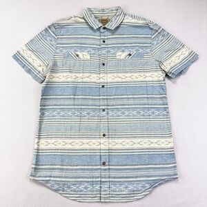Foundry Supply Co. Button Up Shirt‎ Mens LT Blue Aztec Southwestern Cotton